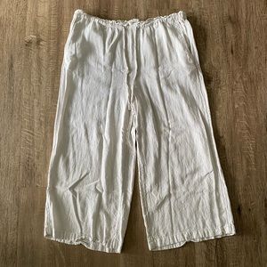 Drawstring Capri Linen Pants